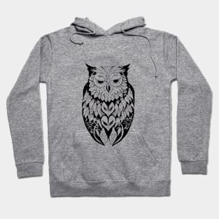 Owl Wild Animal Nature Illustration Art Tattoo Hoodie